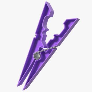 3D model Clothespin Purple Pressed