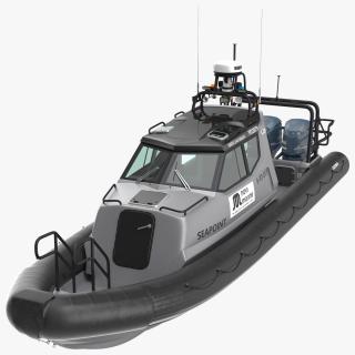Military Twin-Engine Boat Waverider 1060 GRP 3D model