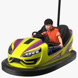 3D Boy with Bumper Car Fur model