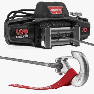 3D Unwound Cable Electric Winch WARN VR EVO 10 model