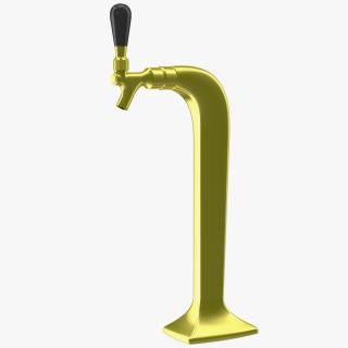 3D Single Tap Brass Draft Beer Tower model