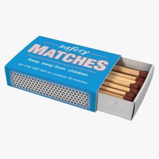 3D Matchsticks in Cardboard Matchbox model