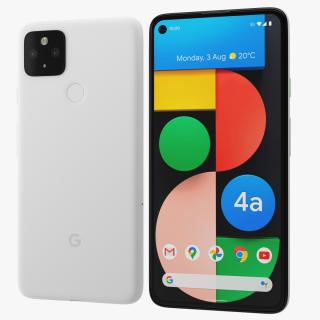 3D model 5G Mobile Phone Google Pixel 4a Clearly White
