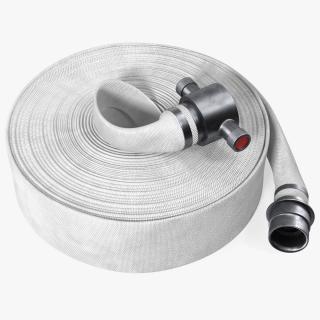 Coiled Fire Hose White Canvas 3D model