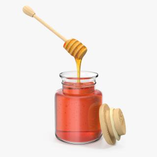 Honey Bottle with Honey Drizzler 3D