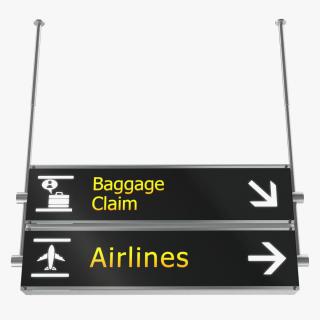 3D Airport Signs Baggage Claim Airlines