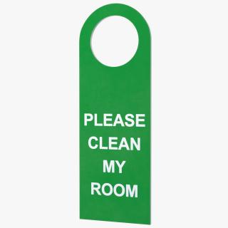 3D Hotel Door Hanger Clean My Room White Green model