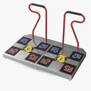 Double Dance Pad with Handlebars 3D
