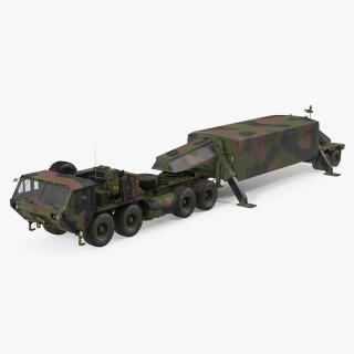 Camo M983 Tractor with THAAD TPY2 Radar 3D model