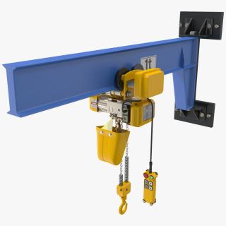 Beam Trolley Mounted Electric Chain Hoist 1T 3D model