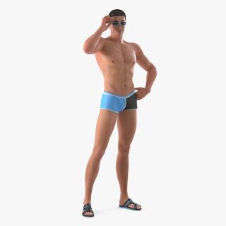Man in Swimwear Standing Pose 3D model