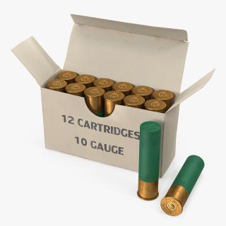 3D model Box of 10 Gauge Shotgun Shells