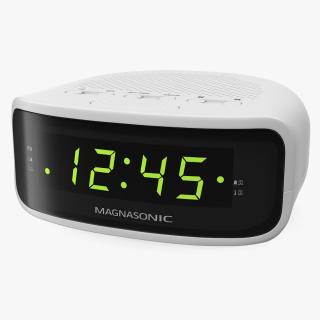 3D Magnasonic Digital Clock Radio White