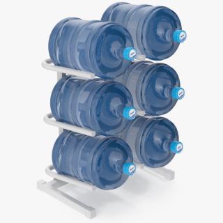 3D Water Bottle Holder with 6 Trays White model