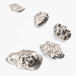 3D model Metallic Silver Small Minerals