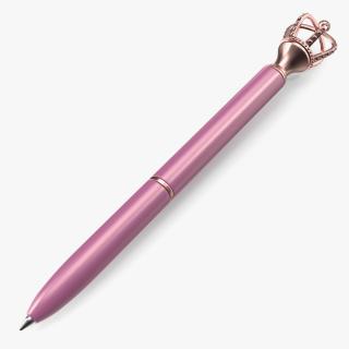 3D Crown Design Ballpoint Pen Pink