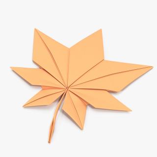 3D Autumn Paper Origami Maple Leaf