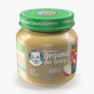 Organic Baby Food Jar Gerber Apple 113g 3D model