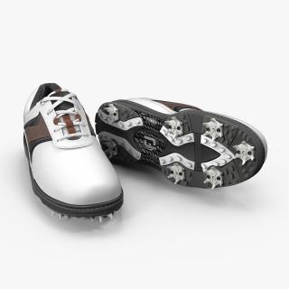 Footjoy Mens Contour White Golf Spikes Shoes 3D model
