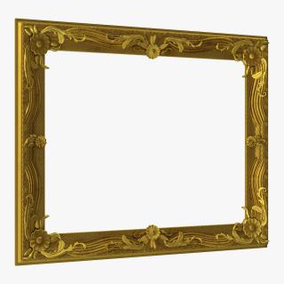 Ornate Vintage Baroque Antique Gold Picture Frame 3D model