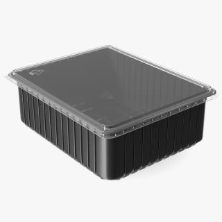 3D Rectangular Plastic Food Tray with Lid 32x26cm