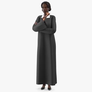 3D model Dark Skin Judge Woman Standing Pose