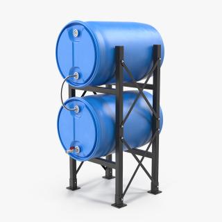 3D Round Plastic Double Barrel Water Storage