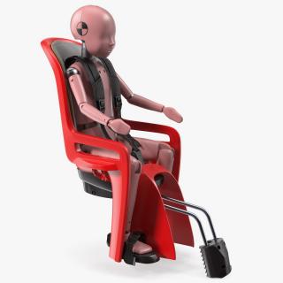 Child Crash Test Dummy in Bike Safety Seat 3D