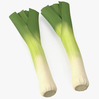 3D Cleaned and Cuted Leeks model