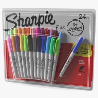 Sharpie Permanent Markers 24 Assorted Colors 3D model