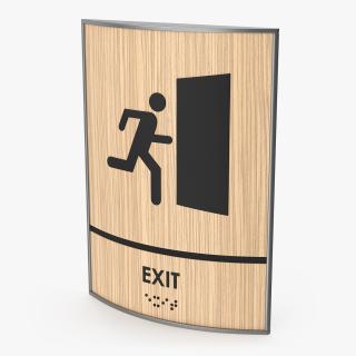 Exit Braille Sign 3D