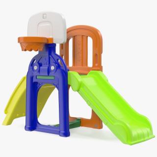 Plastic Kids Slide with Basketball Hoop 3D model