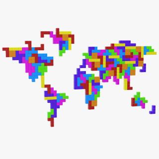 3D Tetris Blocks World Map model