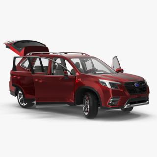 3D Subaru Forester 2022 Red Rigged