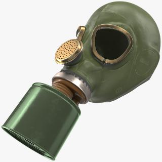 3D Single Filter Gas Mask Green model