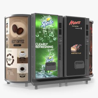 3D Drinks Vending Machine with Lightboxes model