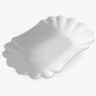3D White Curly Paper Plate model