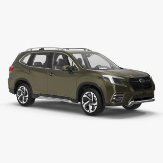 Green Compact Crossover SUV 3D