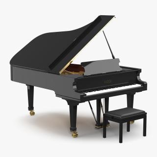3D model Grand Piano Fazioli with Bench