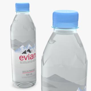 3D Evian Natural Mineral Water 500ml Plastic Bottle model