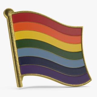 Rainbow Gay Pride Flag Lapel Pin 3D