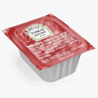 3D Tomato Ketchup Sauce Portion Cup Heinz model