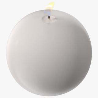 3D Lit Spherical Candle White