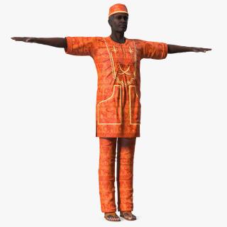 3D Afro American Man Traditional Style Rigged for Maya