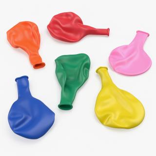 3D Flat Balloons in Different Colors model