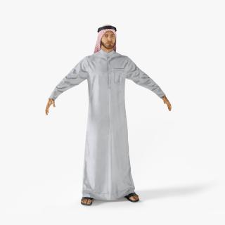 Arab Man with Traditional Arabic Hat Rigged Fur 3D