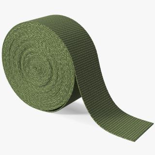 Webbing Belt Strap Roll Green 3D model