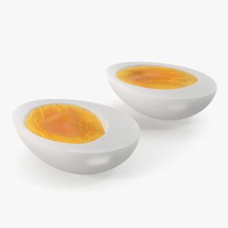 Peeled Soft Boiled Egg Halves 3D model