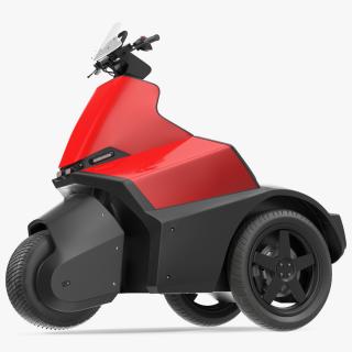 Electric Bike Red Rigged 3D model