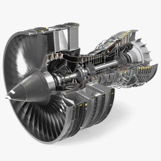 3D Aircraft Engine Canada PT6 Sectioned